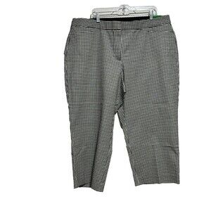 Investments 5th‎ Ave Fit Crop Pants Secret Support Flat Front 22W Gingham Check